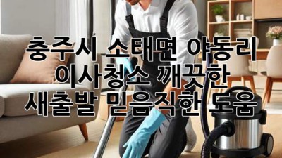 충주시 소태면 야동리 이사청소: 깨끗한 새출발, 믿음직한 도움! ✨